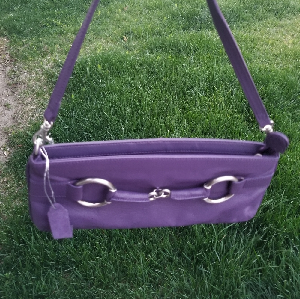 Marco Avane Purple leather Shoulder Purse